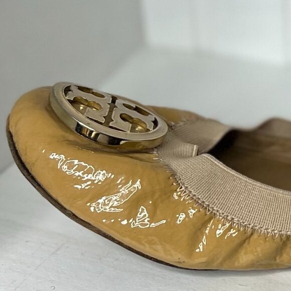 Tory Burch Patent Leather Caroline Flats Size 8.5 - Picture 2 of 8